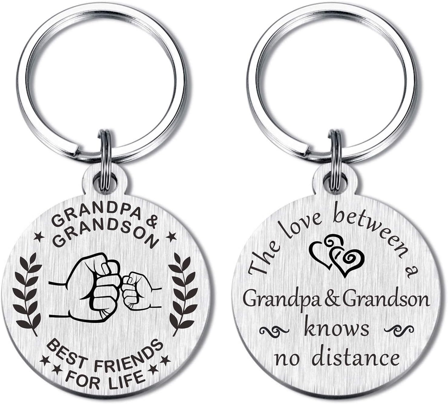 Grandpa Gifts - Grandfather and Grandson Granddaughter Keychain