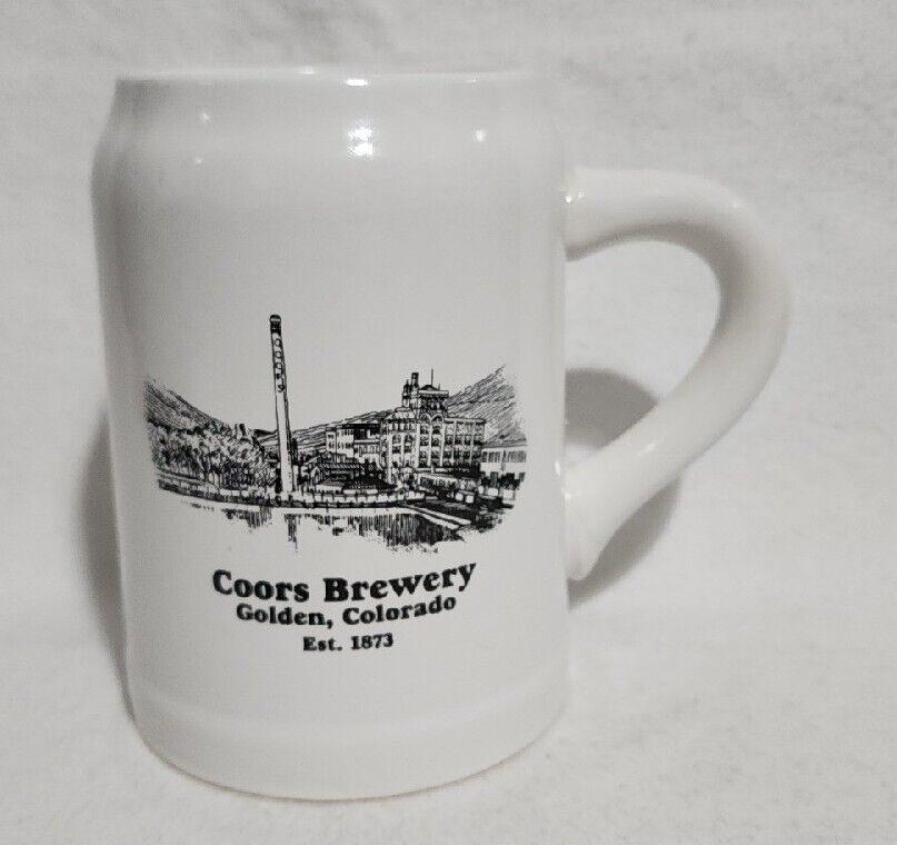 Coors Brewery White Ceramic Mug Stein - Used-Acceptable