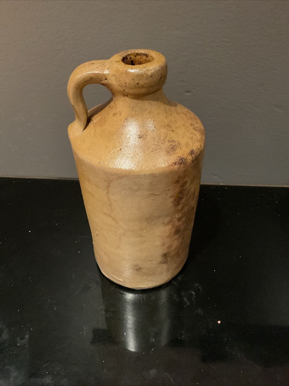 Rare 1850’s Stoneware Ale Bottle Blob Top With Handle