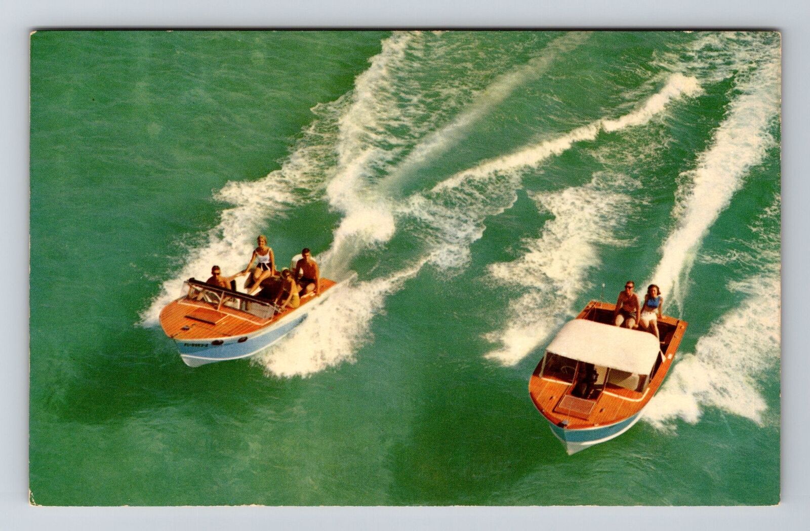 FL-Florida, Inland Waterways Scenic Boat View, Vintage Postcard