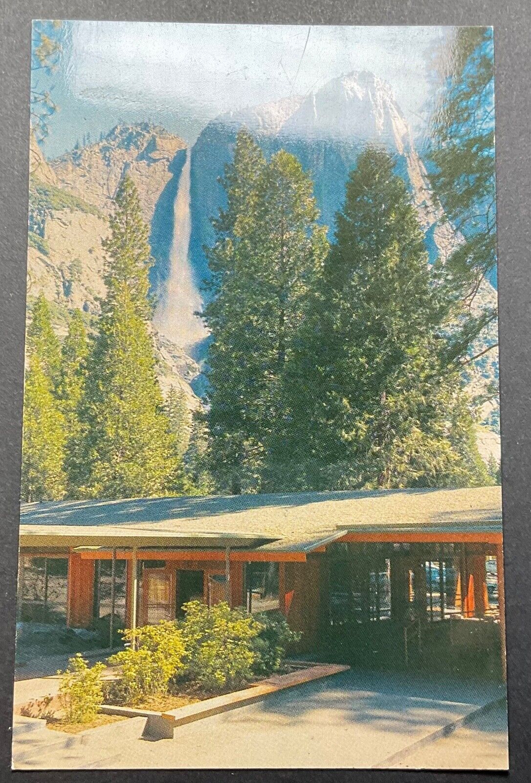 California CA Postcard Yosemite Lodge Base Of Magnificent Yosemite Falls