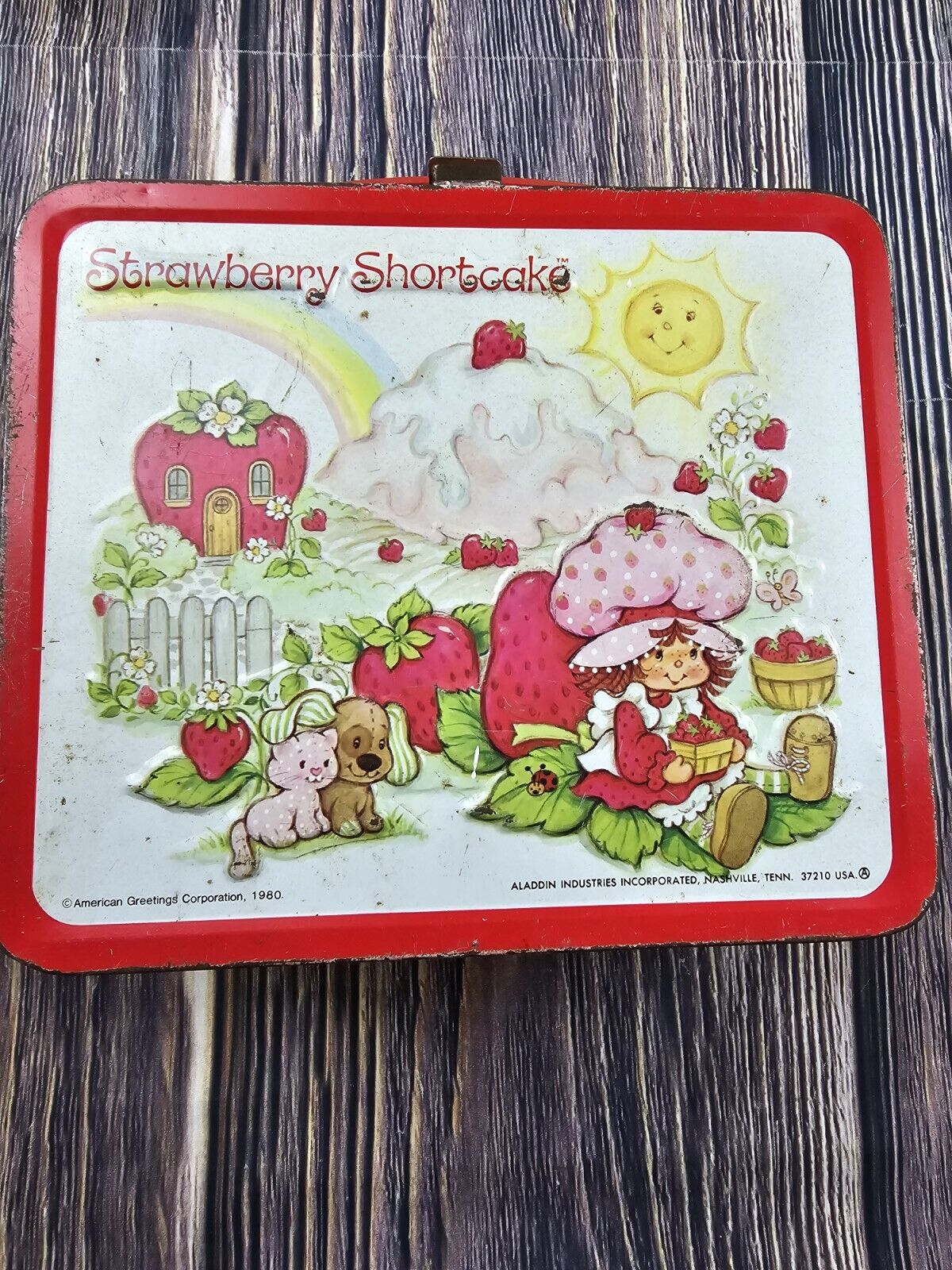Vintage 1980 Aladdin Strawberry Shortcake Metal Lunchbox NO THERMOS