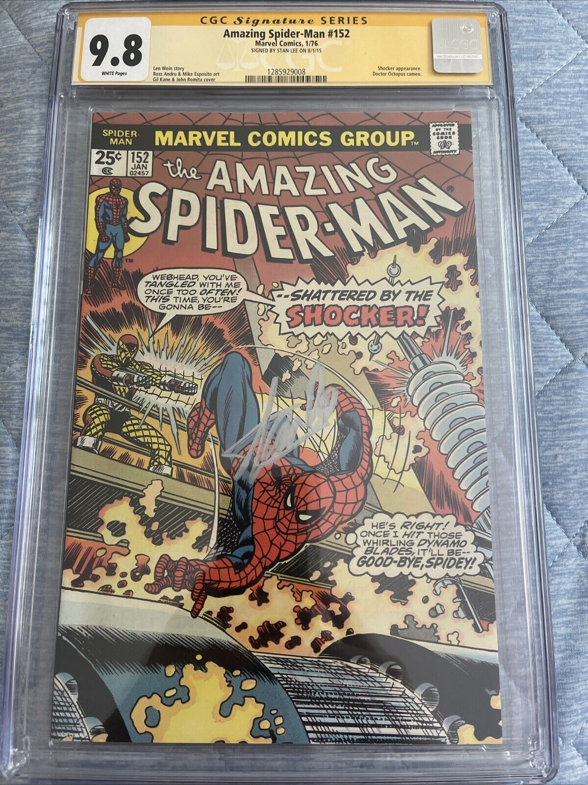 Amazing Spider-Man #152 CGC 9.8 SIGNED BY STAN LEE