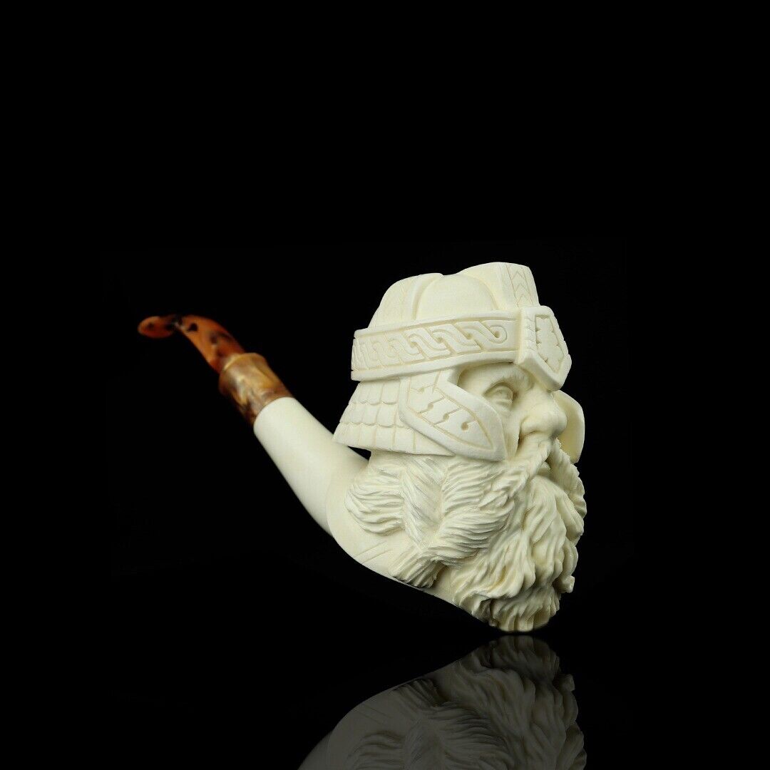 XL Ancient GIMLI Viking Pipe BY  Kenan Block Meerschaum-NEW W CASE#1877