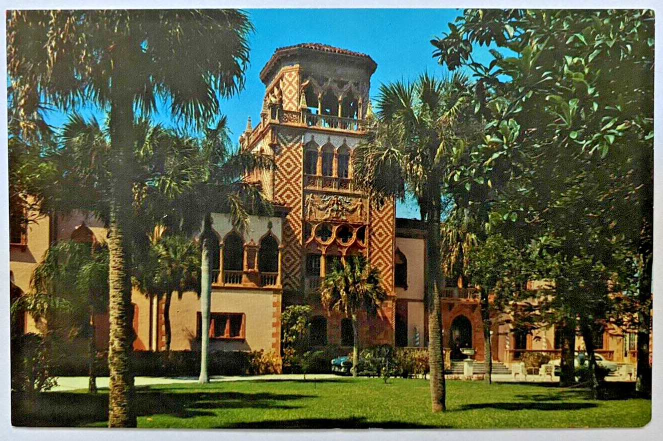 East Facade Of John Ringling Residence Sarasota Florida FL Palms Chrome Postcard