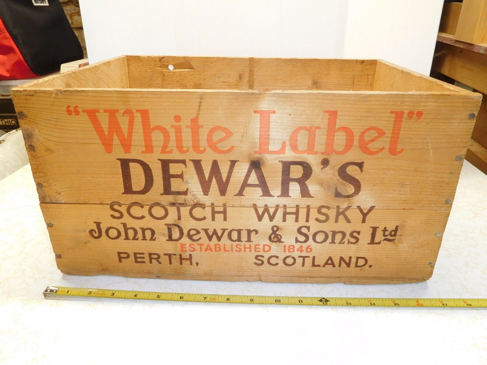 Vintage Dewar's White Label Scotch Whisky Crate ~ Very Clean