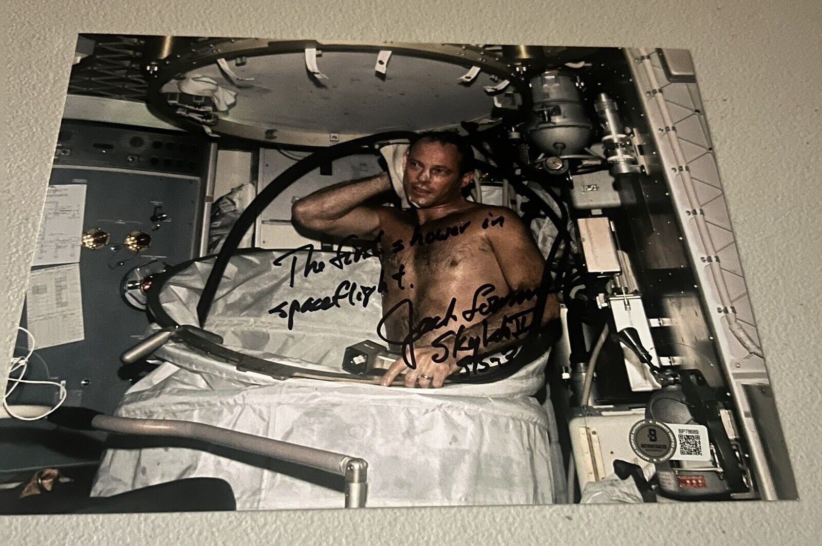 Jack Lousma signed  astronaut Apollo 8x10 photo Beckett BAS