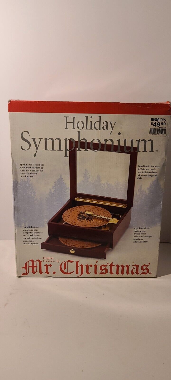 New~Mr. Christmas 2004 Holiday Symphonium Wooden Music Box Interchangeable Disks
