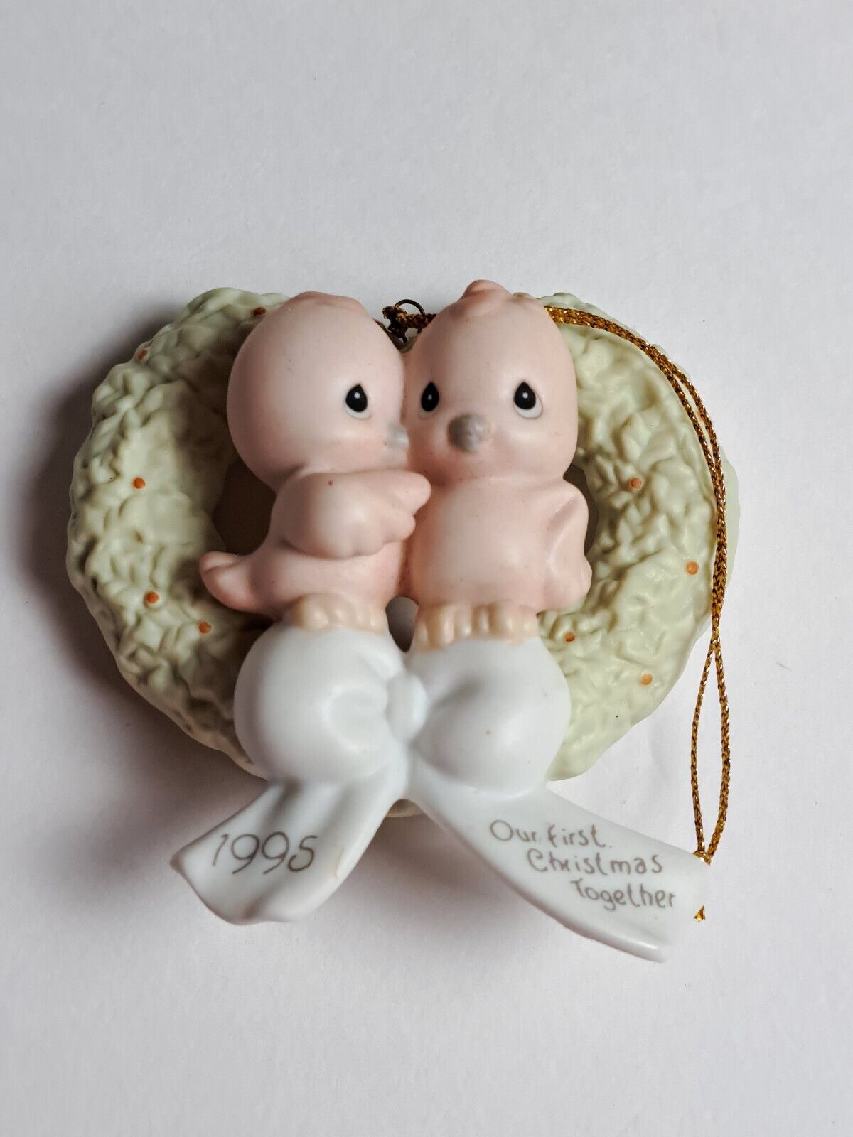 Vintage 1995 Enesco Precious Twins First Christmas Together Ornament Twin Baby 