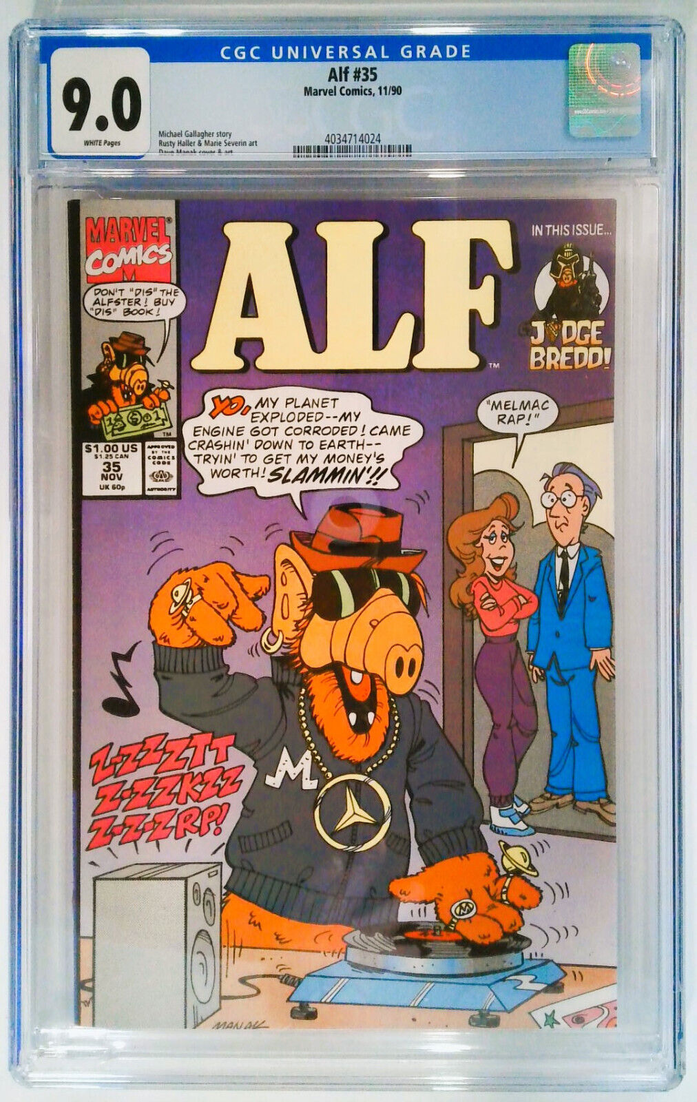 ALF #35  Marvel Comics  11/1/1990 CGC Graded at ( 9.0 ).