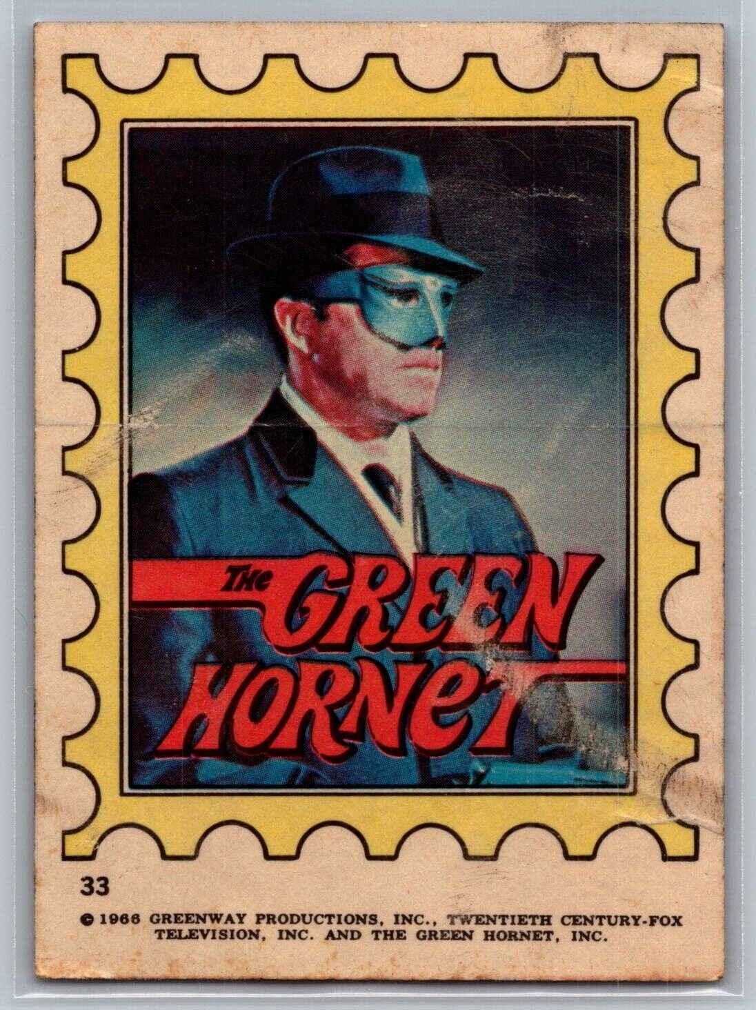 The Green Hornet 1966 Topps Green Hornet Stickers #33 - GD