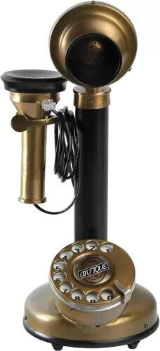 Candlestick Telephone Rotary Dial Antique Look Phone Desktop Home Decor Gifts