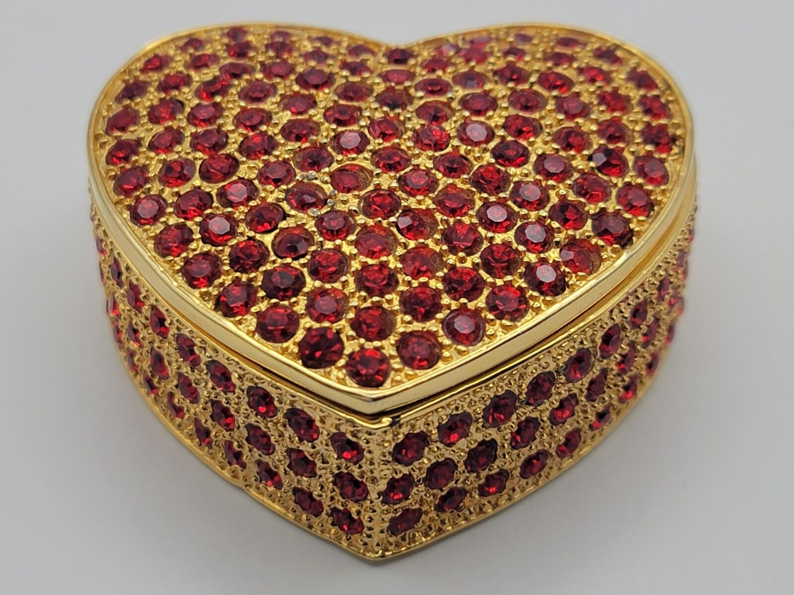 Olivia Riegel Heart Box Red Gem Encrusted Gold Heart Jewelry