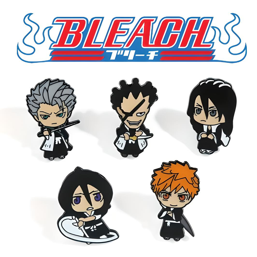 BLEACH CHARACTER PINS (5pcs) Anime Chibi Lapel Enamel Brooch Lot Set