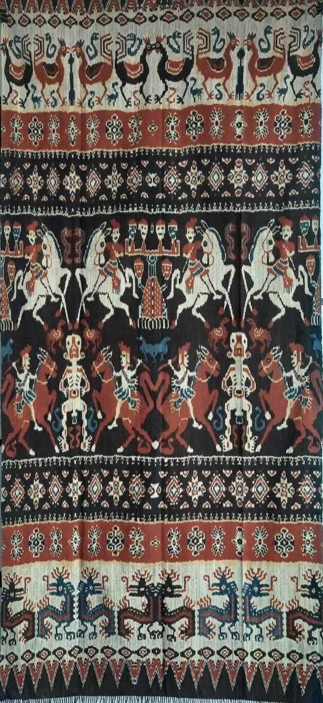 Old Antique Sumba Ikat hand woven wall decorative traditional tapestry Indonesia
