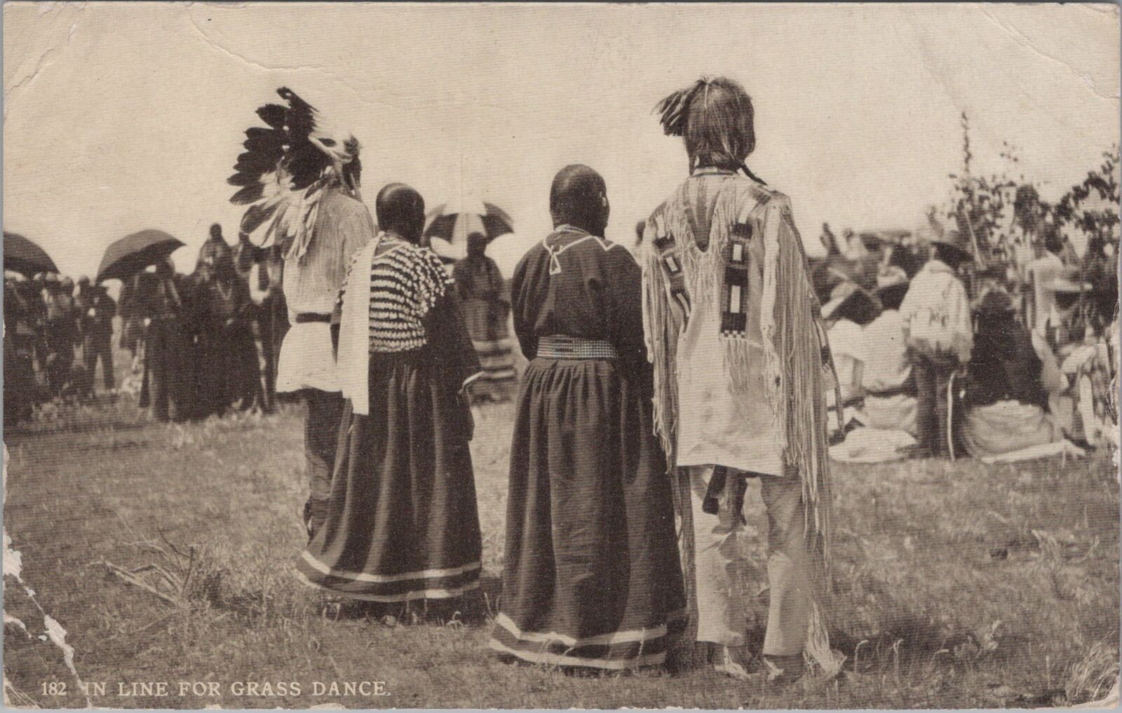 Indian Grass Dance Ravalli Montana 1908 PM  Postcard