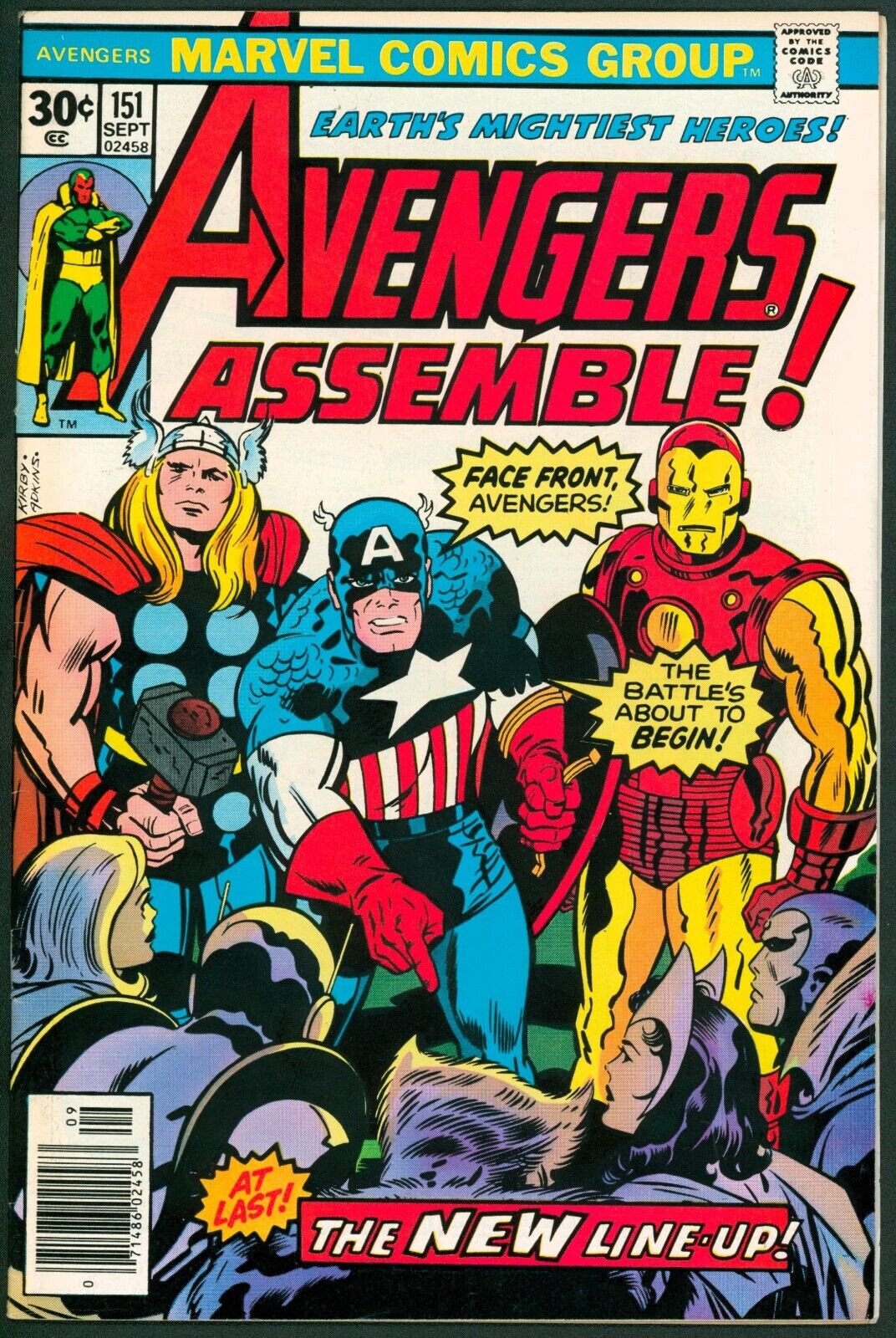 Avengers 151 VF/NM 9.0 Beast Joins Marvel 1976