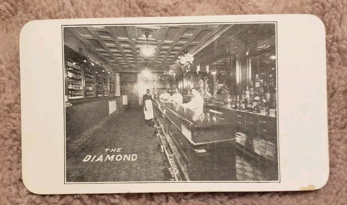 Rare Photo 1800s Business Card- Diamond Bowling Alleys, Frederick, MD. 