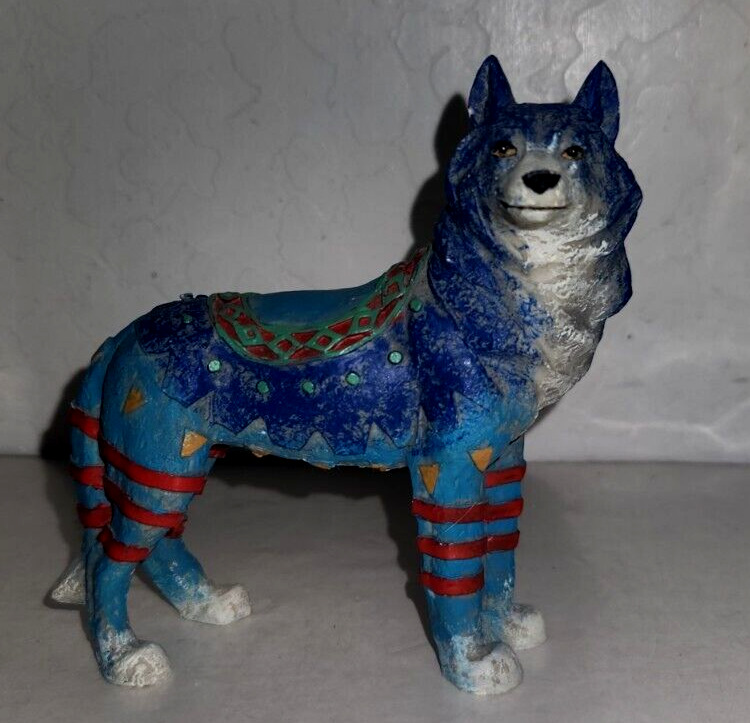 Westland Call Of The Wild  Blue Standing Wolf  tribal Art Resin Figurine