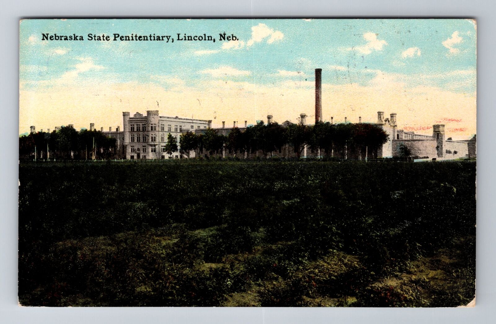 Lincoln NE-Nebraska, Nebraska Stat Penitentiary, Antique Vintage c1911 Postcard
