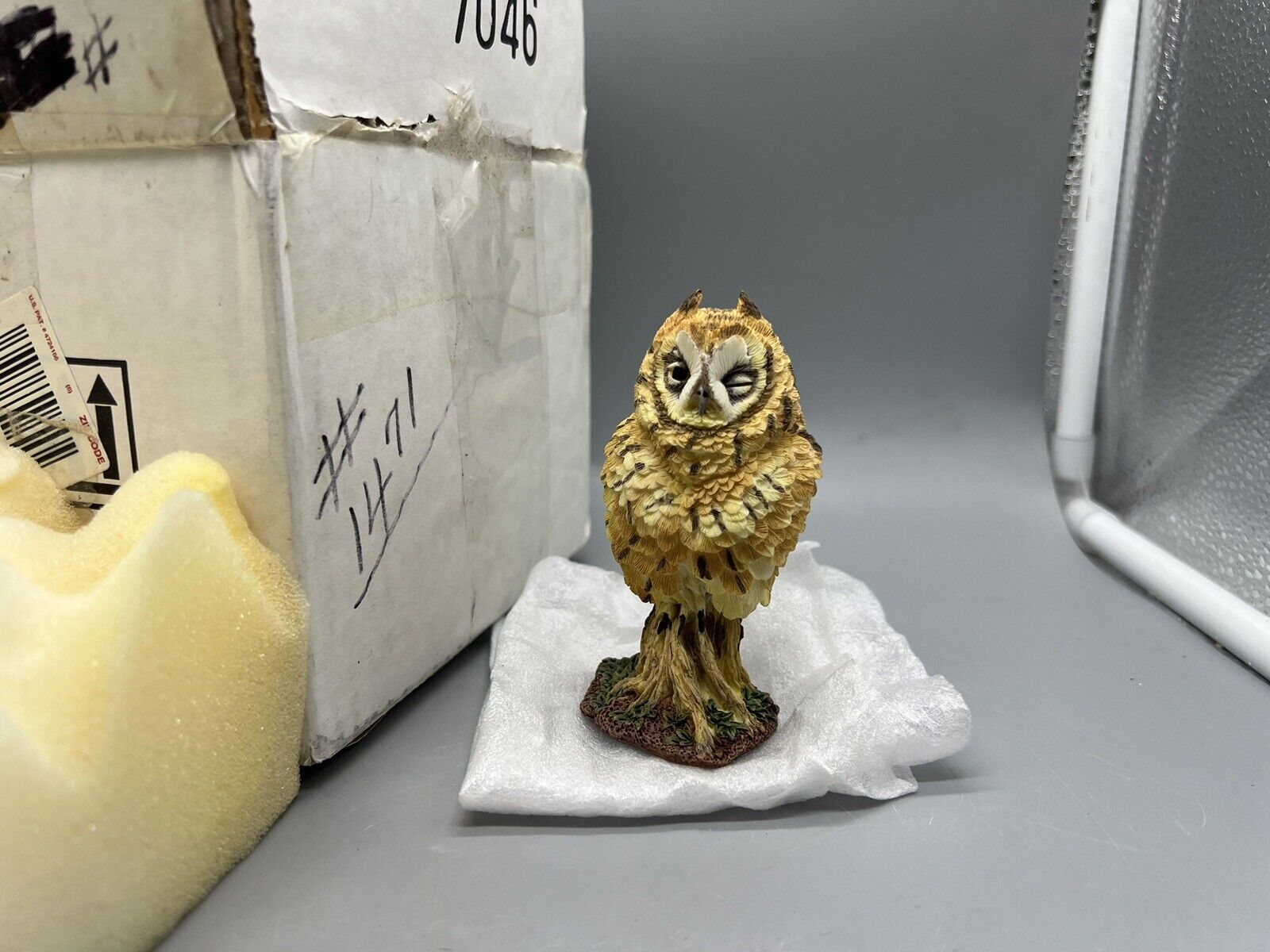 The Franklin Mint World Of Owls THE MAGNIFICENT SHORT EARED OWL NEW IN BOX