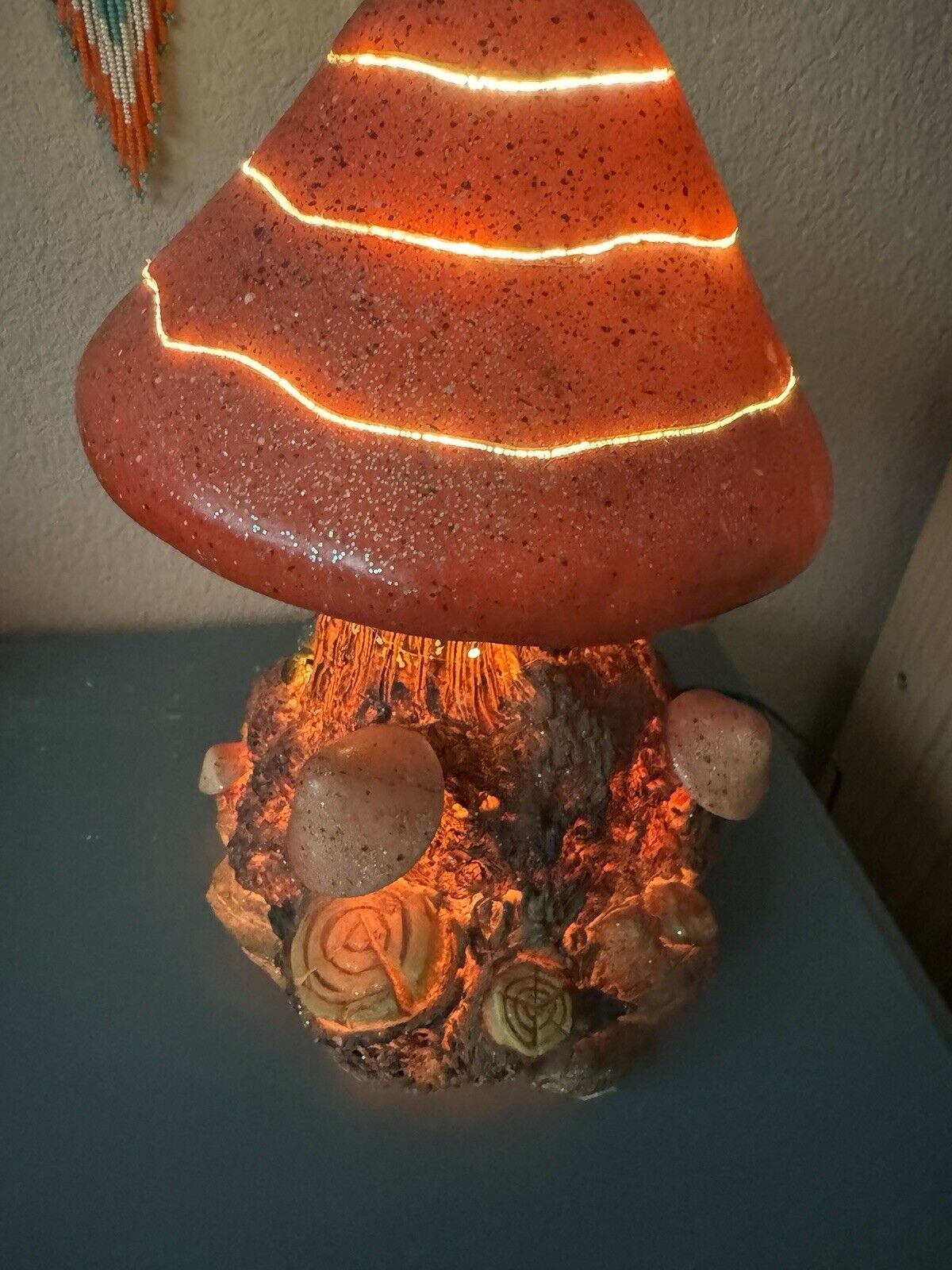Vintage Magic Mushroom Lamp MCM Psychedelic Decor Table Lamp