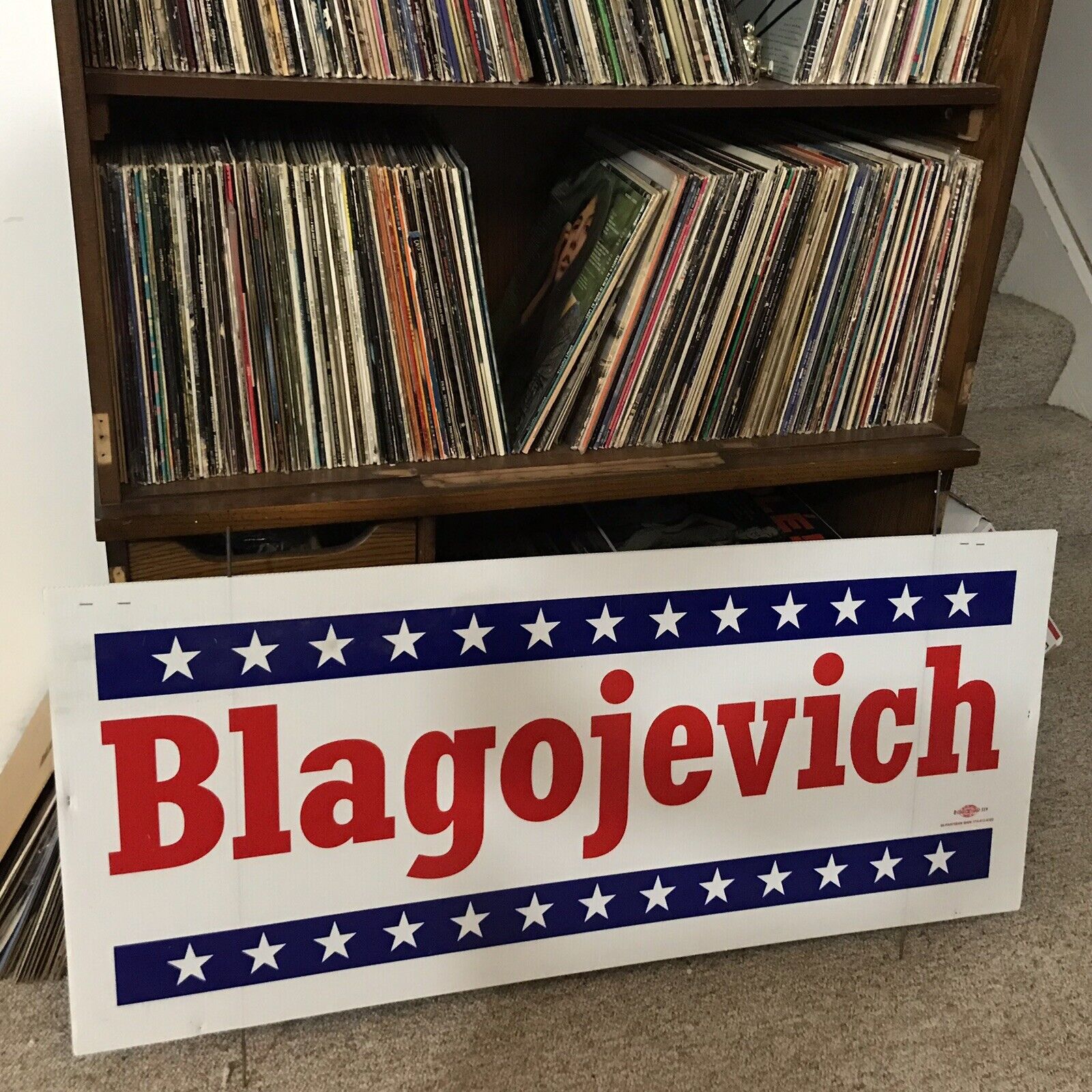 HUGE Double Sized VINTAGE ILLINOIS GOVERNOR ROD BLAGOJEVICH CAMPAIGN Sign RARE