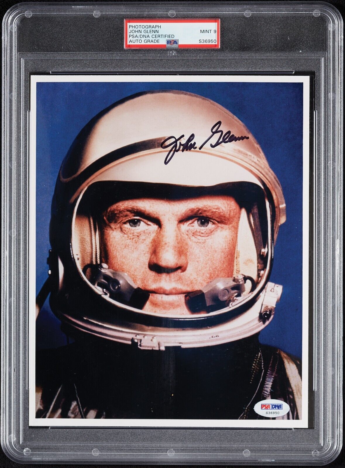 John Glenn Signed 8x10 NASA Photo PSA DNA Graded 9 MINT