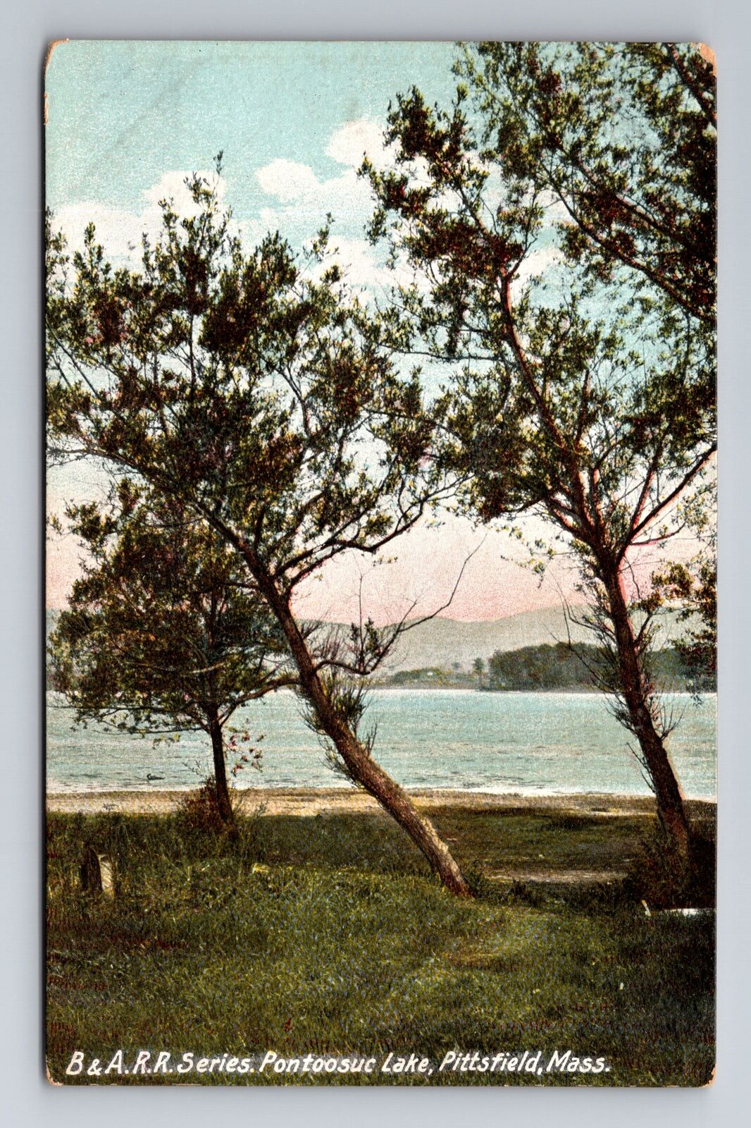 Pittsfield MA-Massachusetts, Scenic Pontoosuc Lake, Antique Vintage Postcard