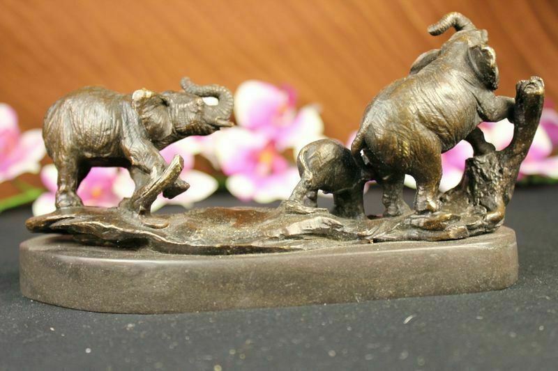 Pure Bronze Metal Statue Hot Cast A Herd of Elephants Sculpture Republican Art