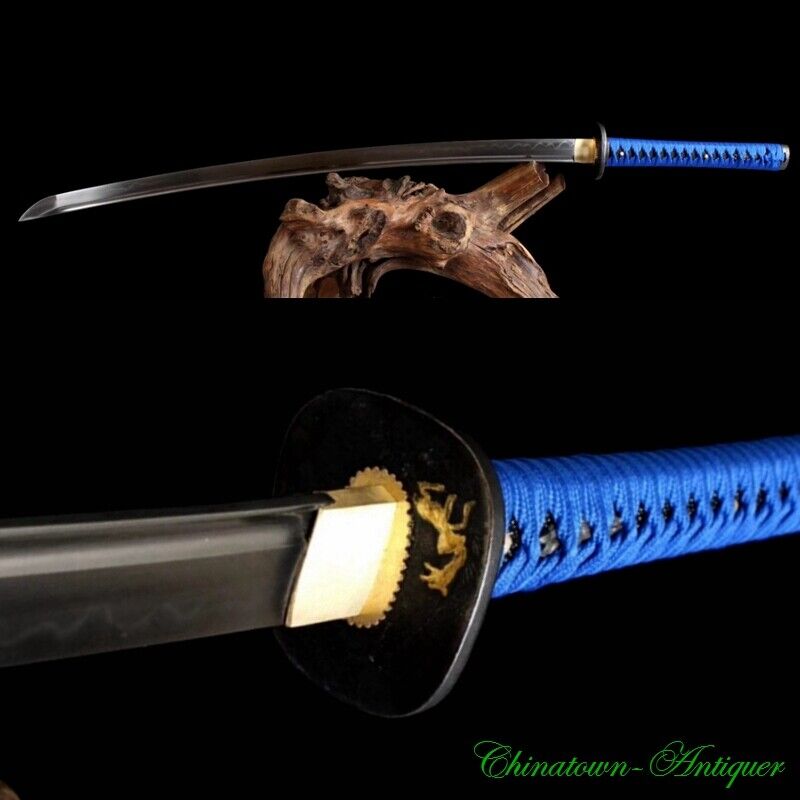 Wild Wolf Sword Japanese Samurai Katana T10 Steel Blade Clay Tempered Sharp#2794