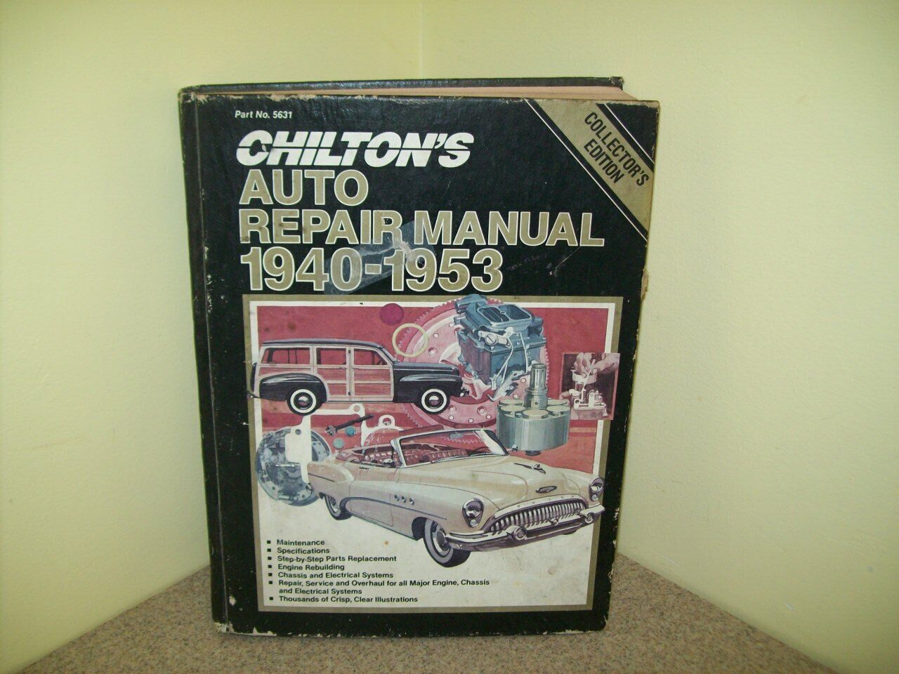 Vintage CHILTON'S 1940-1953 Auto Repair Manual Hardcover Book #5631