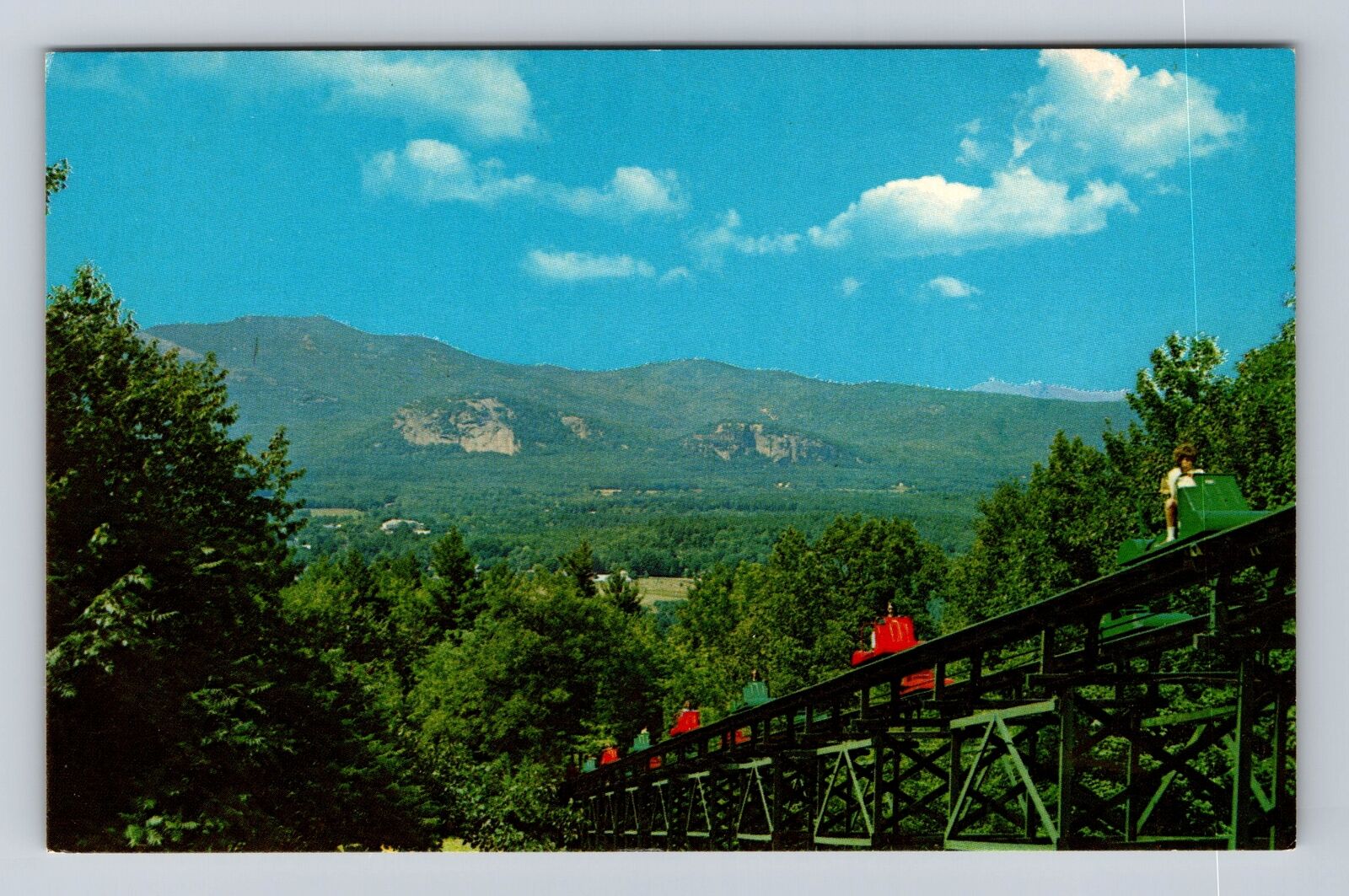 White Mountains NH-New Hampshire, Cathedral Ledge, Skimobile, Vintage Postcard
