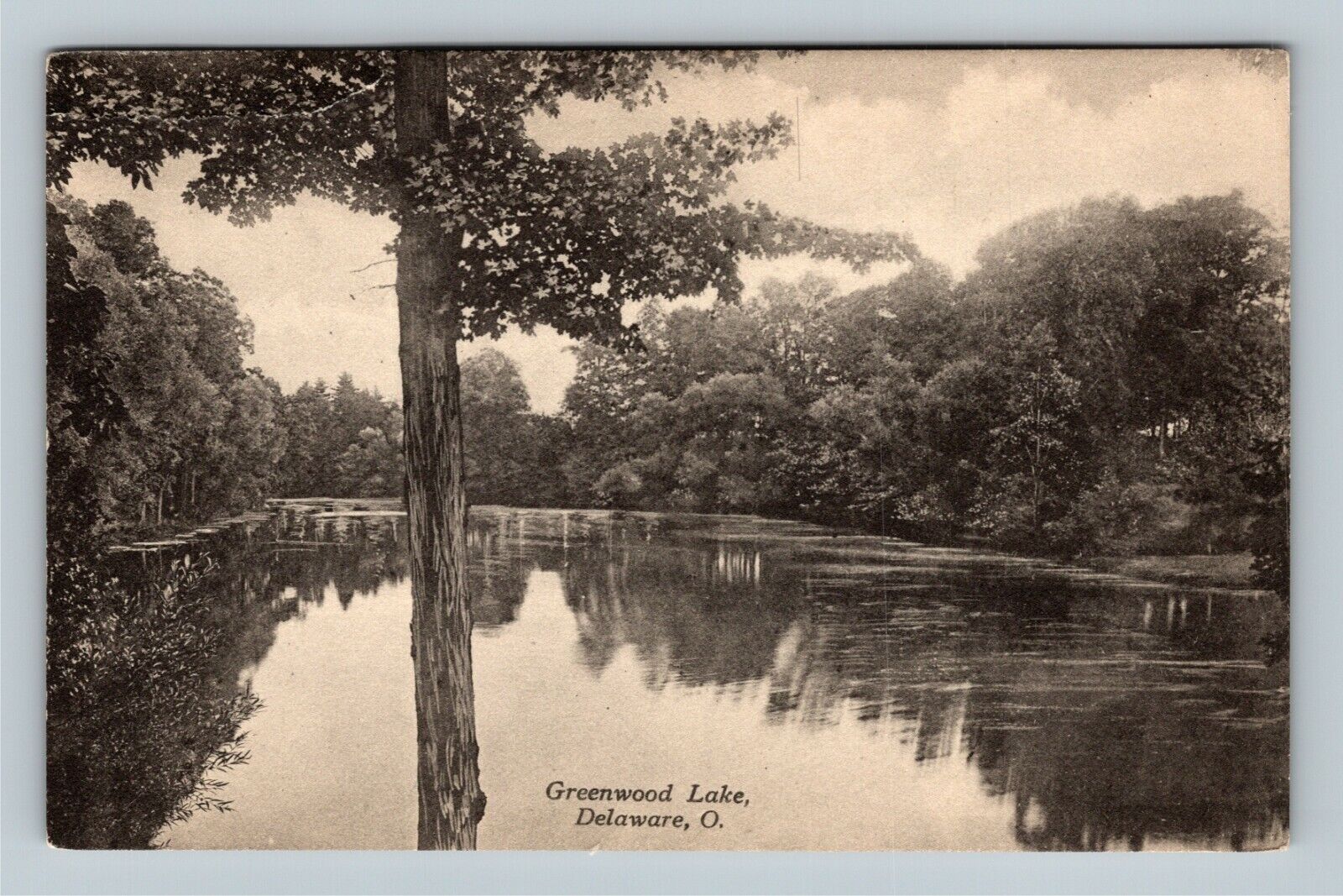 Delaware OH-Ohio, Scenic Mirror Greenwood Lake Vintage Souvenir Postcard