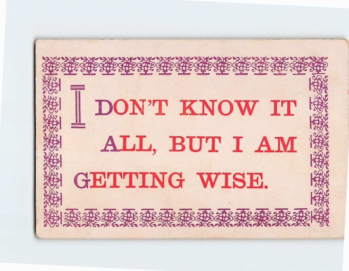 Postcard I Dont Know It All But I Am Getting Wise with Art Print