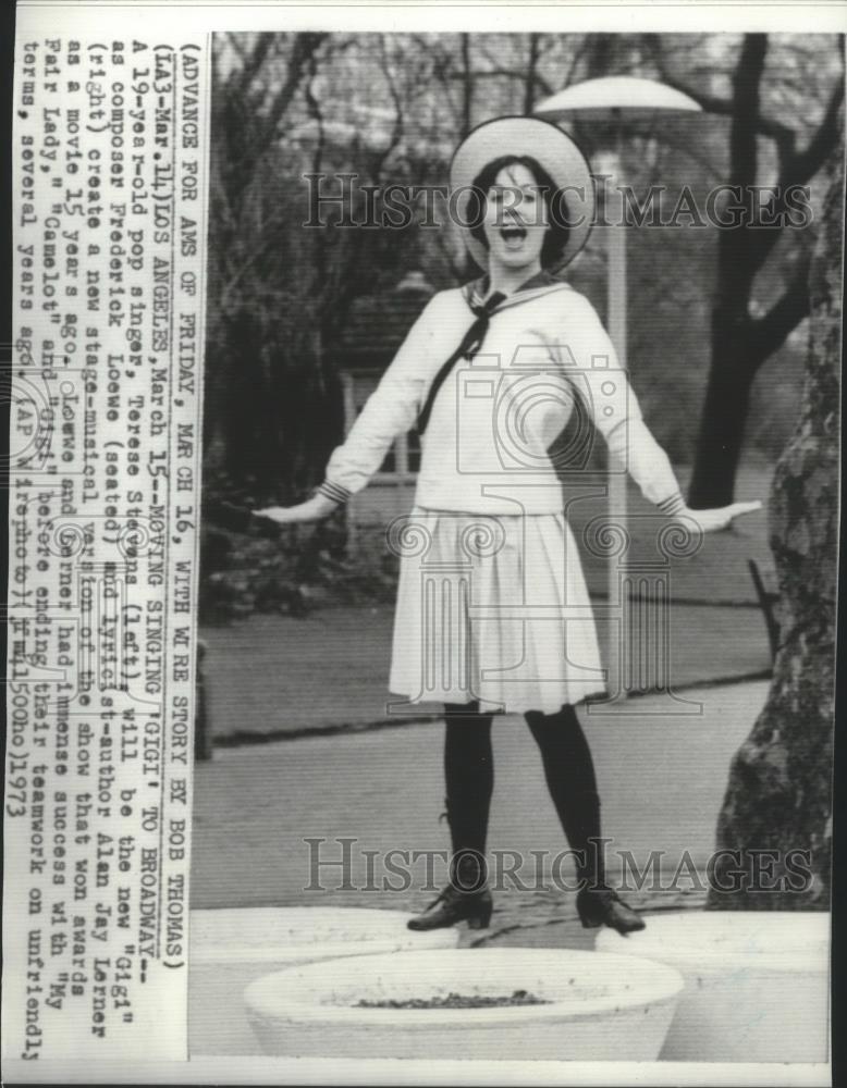 1973 Press Photo Pop singer, Terese Stevens to star in the Broadway play \