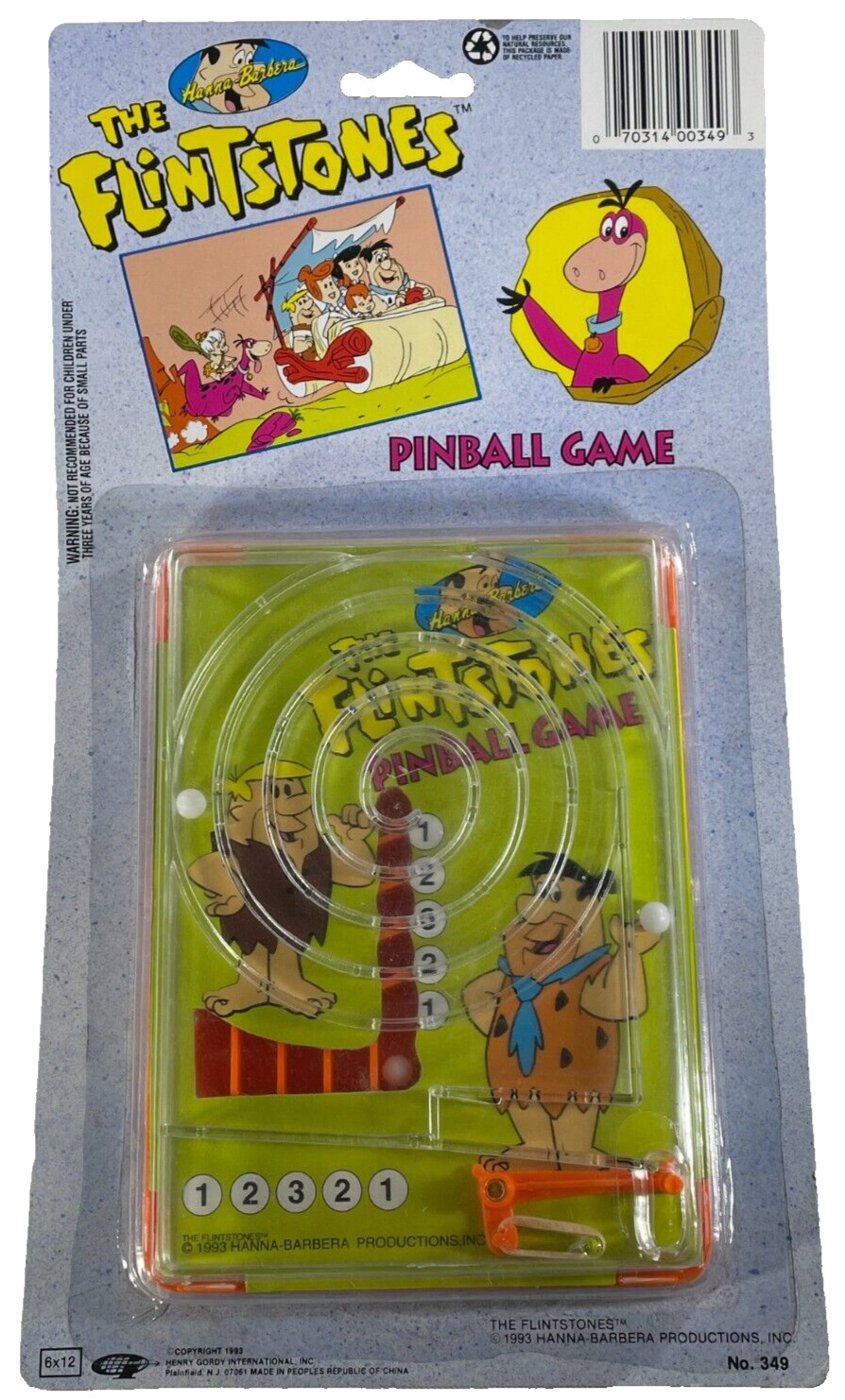 Vintage 1993 The Flintstones Pinball Game Sealed Hanna Barbera Fred Fun 349