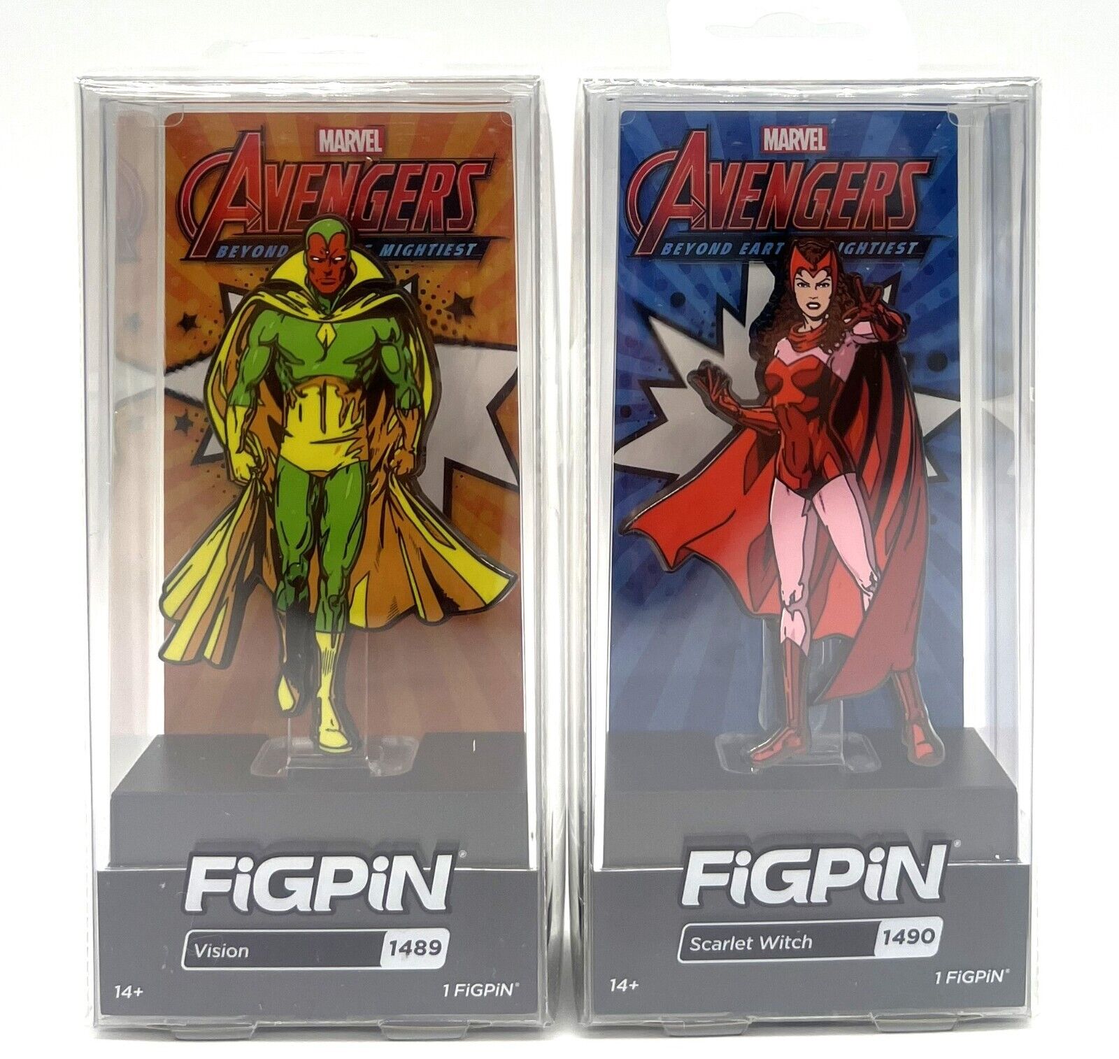 FiGPiN Marvel Avengers Vision #1489 & Scarlet Witch #1490 NYCC 23 Plastic Empire