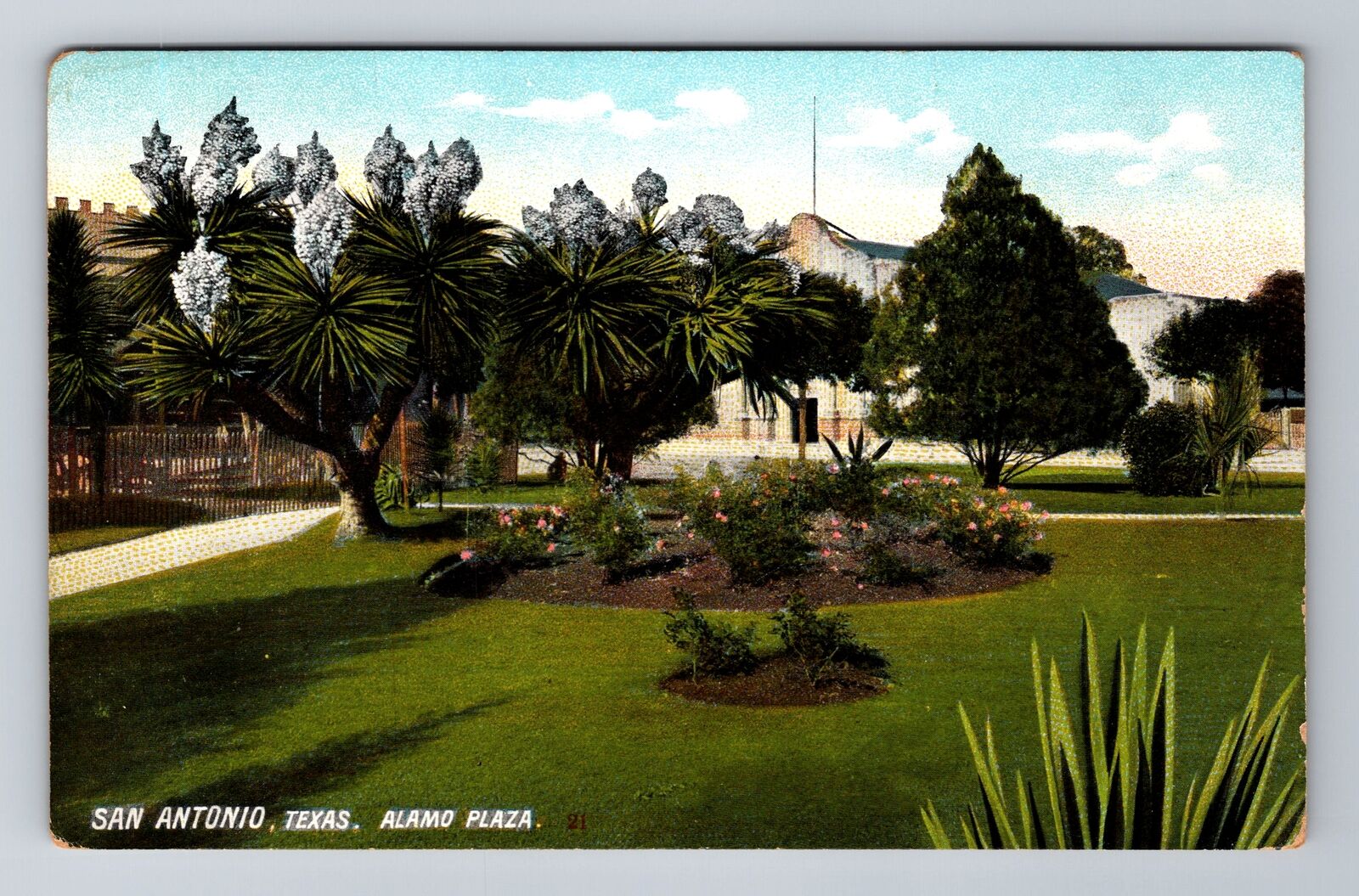 San Antonio TX-Texas, Alamo Plaza, Antique, Vintage Postcard