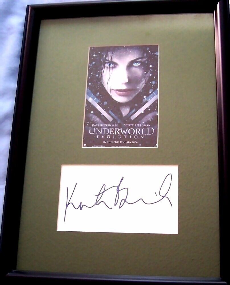 Kate Beckinsale signed autograph framed Underworld Evolution movie postcard JSA