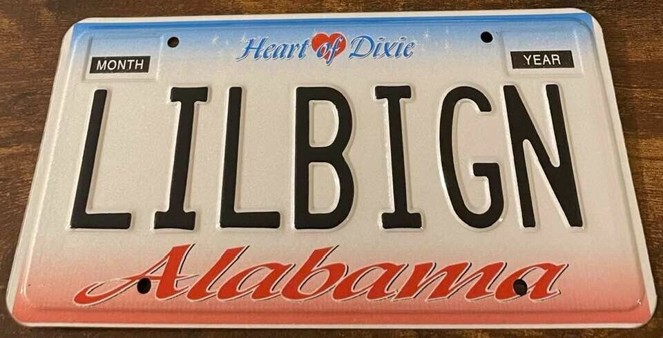 LILBIGN Vanity License Plate Alabama Lil Big N m