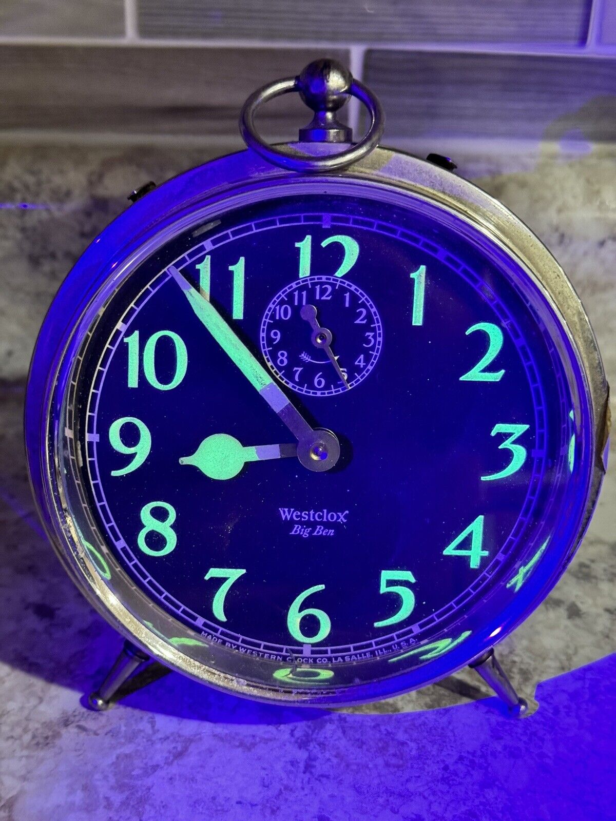 TESTED - Antique Westclox \'Big Ben\' Style 1a Luminous Alarm Clock - NICE