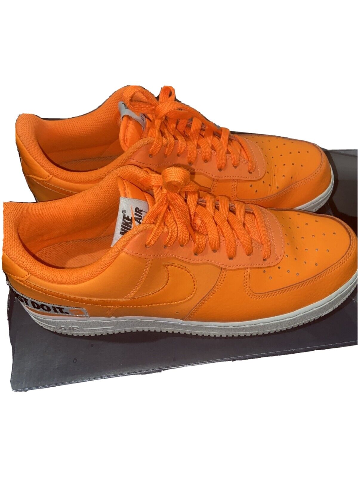 Barely Worn Orange Nike Air Force 1 (Just Do It)