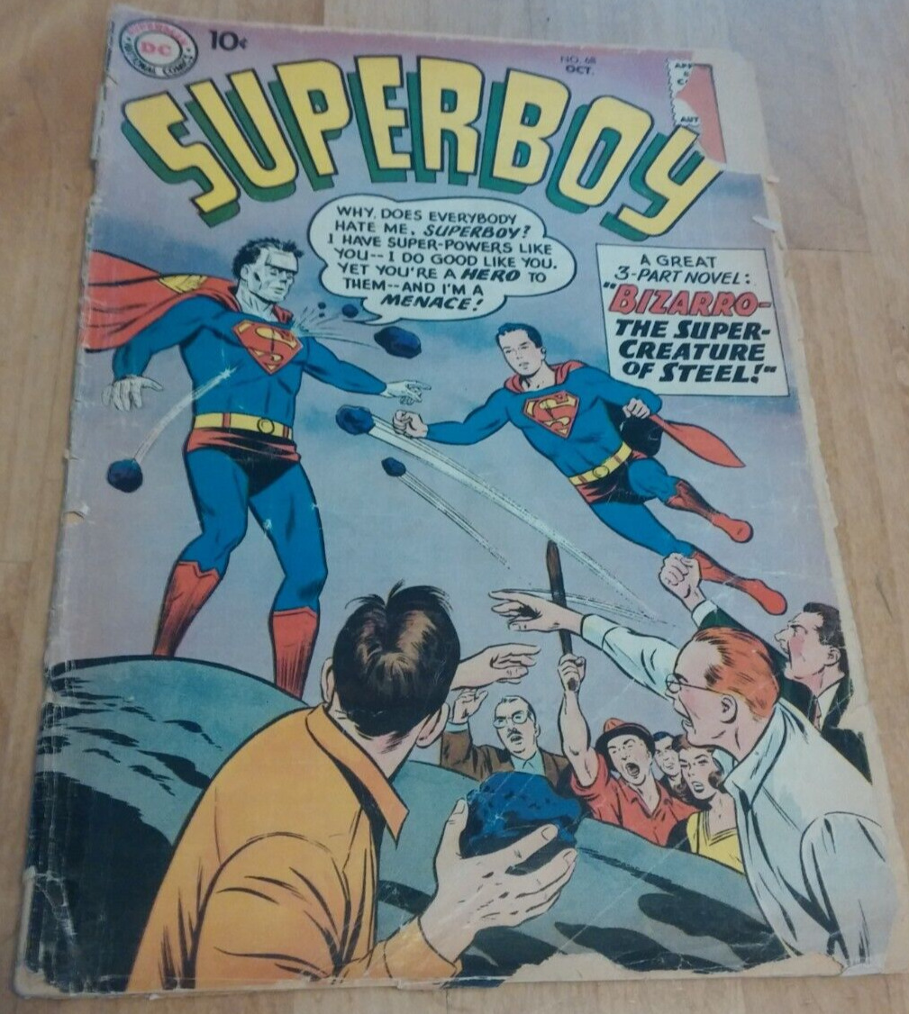 SUPERBOY 68 1ST APPEARANCE OF BIZARRO DC COMIC KEY 1958 SILVER AGE ORIGIN STORY