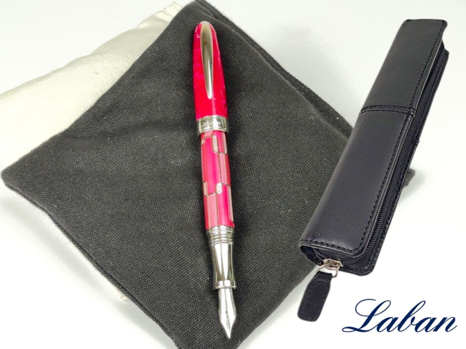 Laban Enamel Pink Oval Fountain Pen, Medium nib