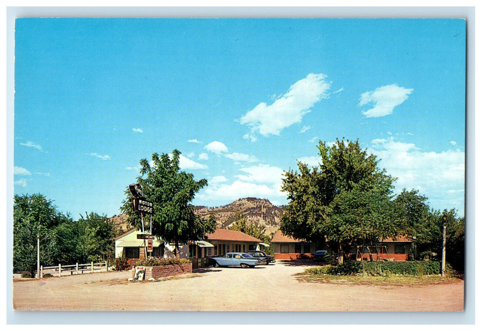 c1960s Home of Black Hills Passion Play Bell's Motor Lodge Spearfish SD Postcard