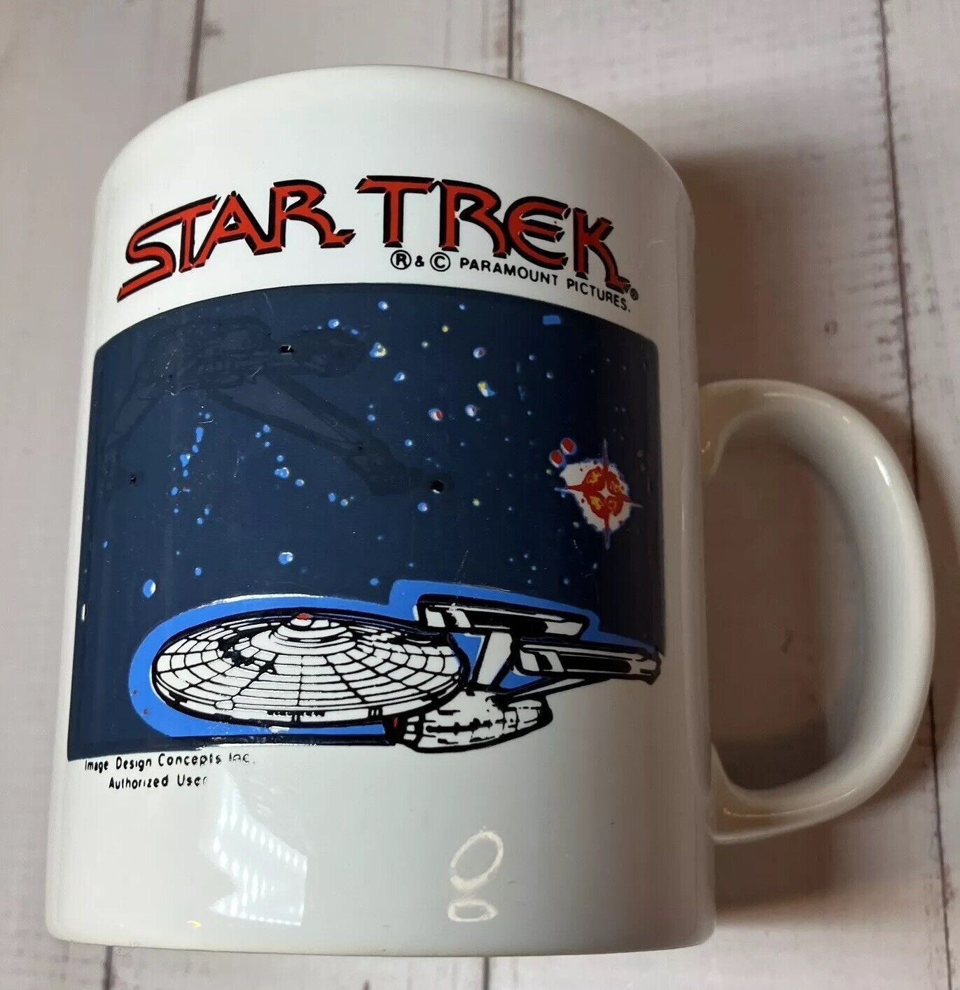 Vintage Star Trek Coffee Mug 1992 Enterprise Kilncraft England Magic Color Cup