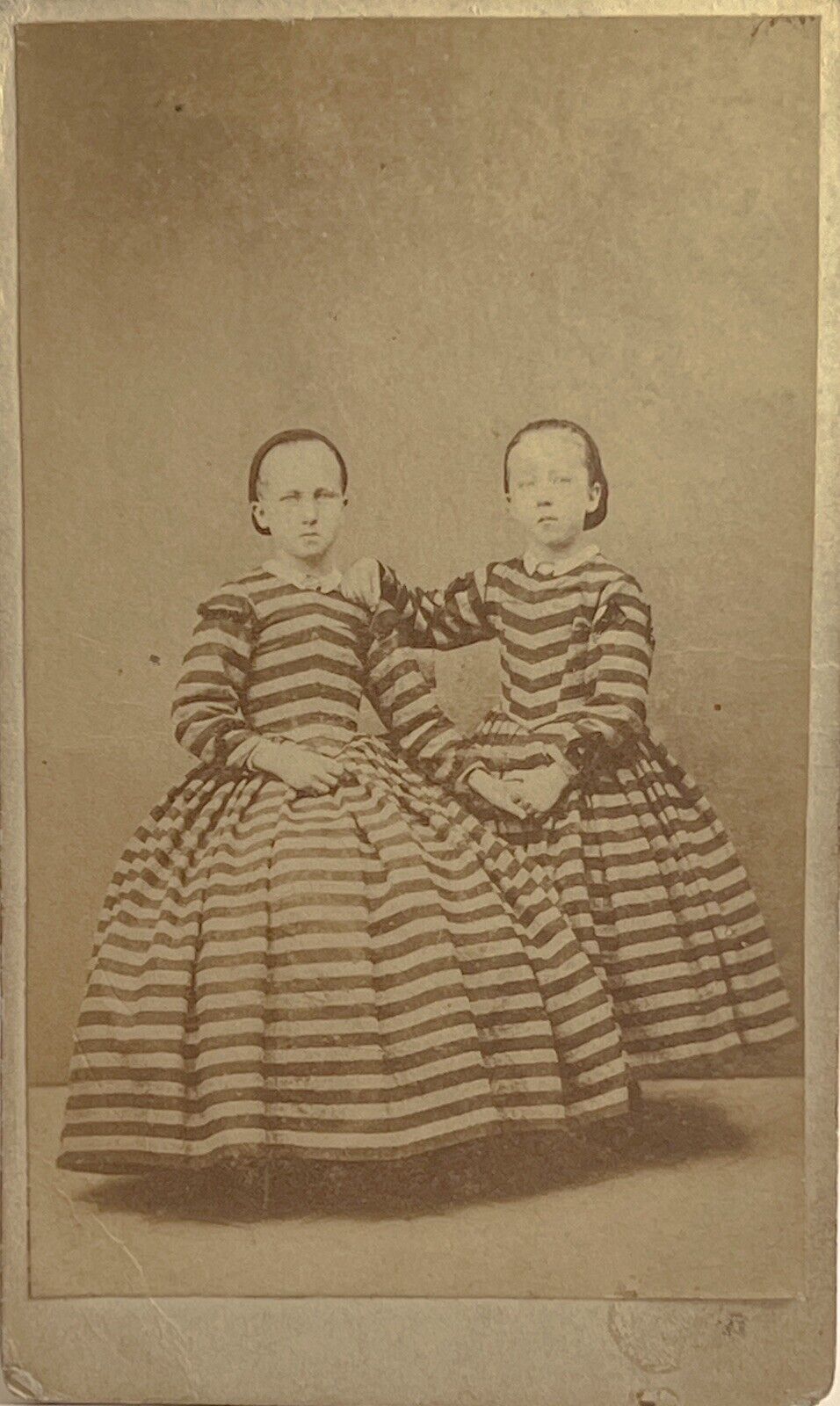 Early CDV of Sisters, Floating Ghostlike in Frame. Unspeakably Strange.