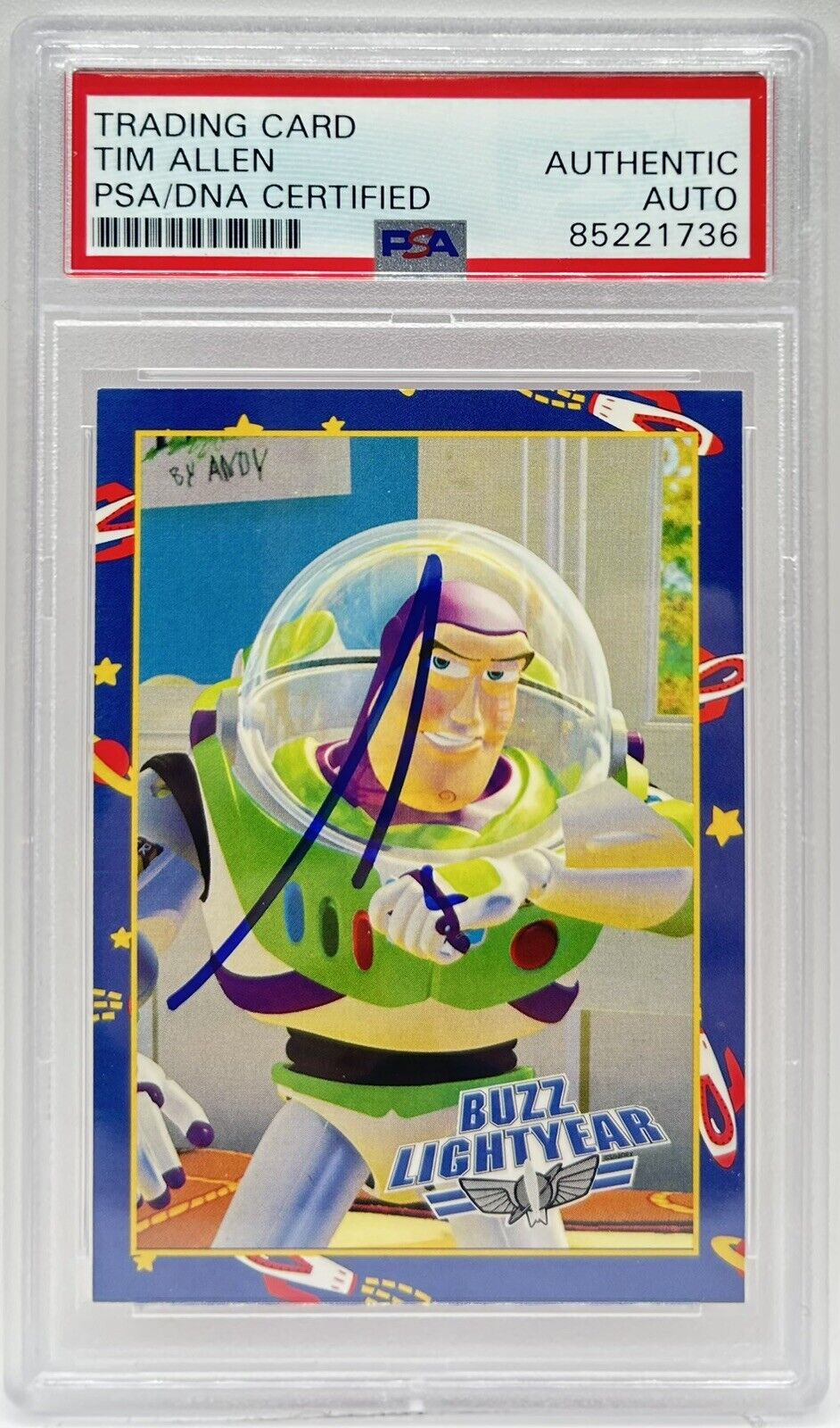 Tim Allen Signed 1995 Skybox Toy Story Buzz Lightyear #47 Card PSA/DNA Auto