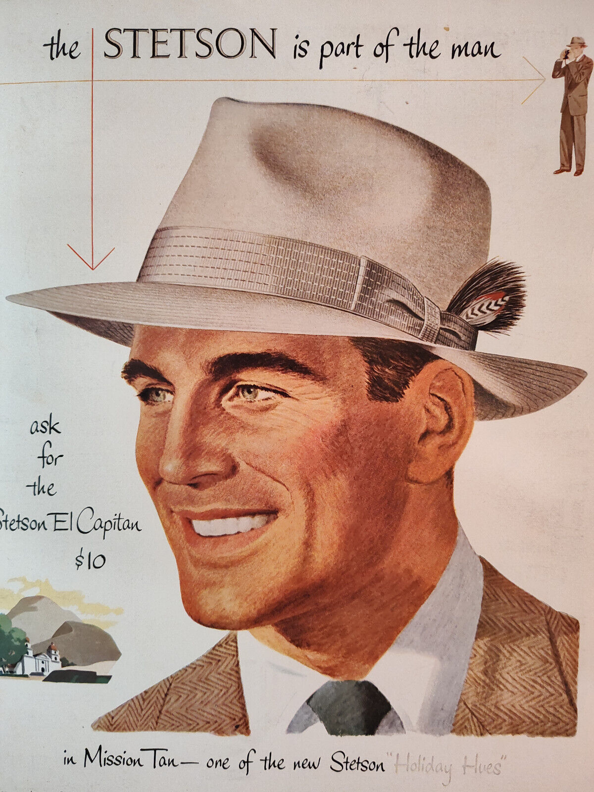 1951 Esquire Original Art Ad Advertisements STETSON hats Botany Shirts Slacks
